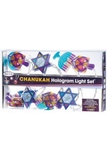 Chanukah Hologram Light Set, 10 Reflectors