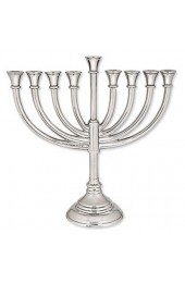 Classic Traditional Highly Polished Nickel Plated Aluminum Menorah
