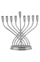 Highly Polished Contemporary Chrome Plated Menorah