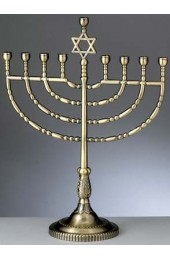Large Traditional Menorah With Antiqued Bronze Finish