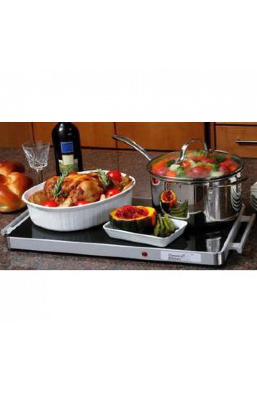 Deluxe Glass Warming Tray For Shabbat