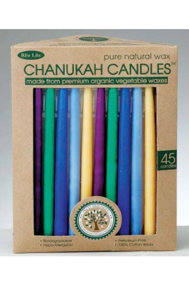 Beeswax Chanukah Candles - Multi Color