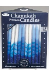 Hand Crafted Chanukah Candles - Blue and White