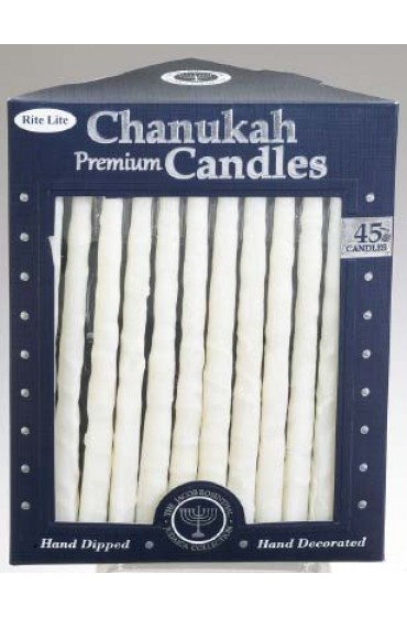 Hand Crafted Chanukah Candles - Frosted White