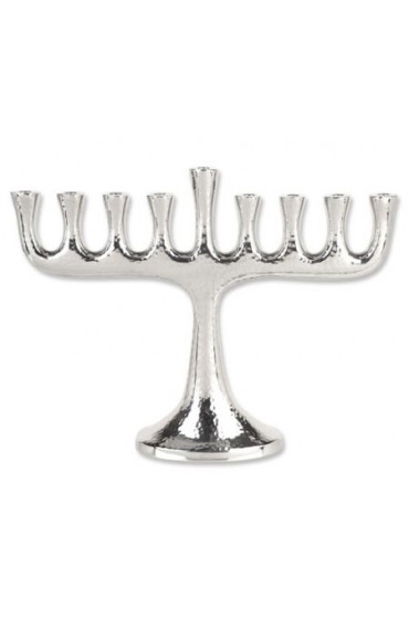 Highly Polished Nickel Plated Hammered Menorah