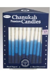 Premium Chanukah Candles - Blue White Tri-Color
