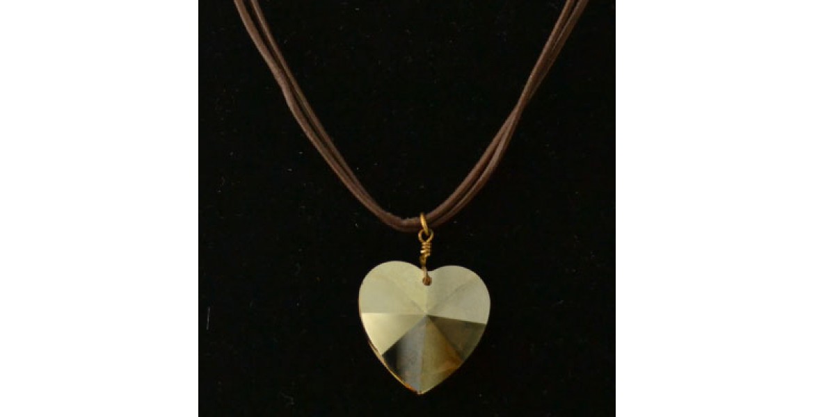 Champaign Heart Crystal Necklace