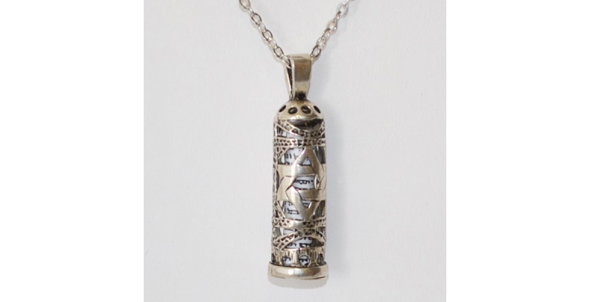 Silver Mezuzah With Star Of David Necklace