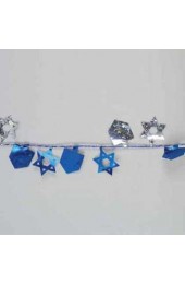 Chanukah Wire Garland with Stars and Dreidels