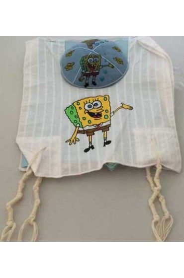 Spongebob Squarepants Kids Tzit Tzit (Kippah Option Available)