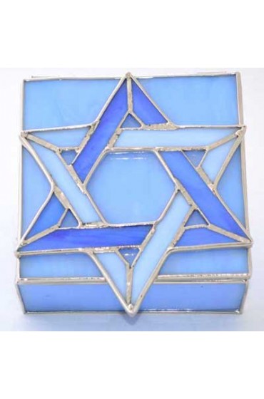 Blue Glass Israeli Jewelry Box