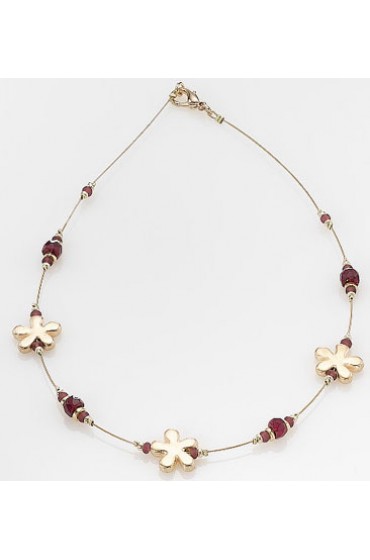 Golden Summer Ruby Israeli Necklace