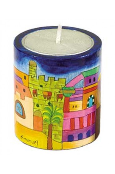 Memorial (Yahrzeit) Candle Holder - Jerusalem