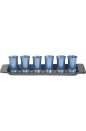 Yair Emanuel Set of 6 Anodized Aluminum Cups with Tray