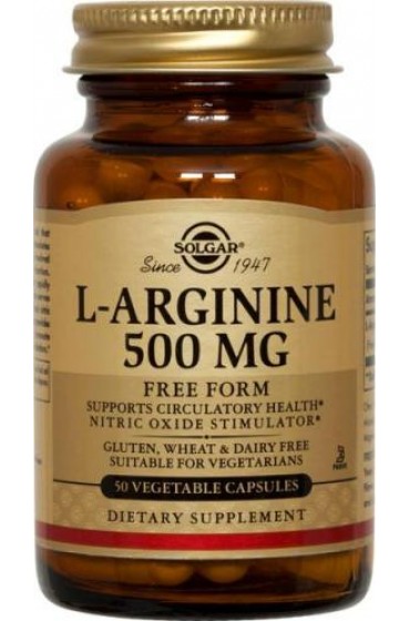 L-Arginine 500 mg Vegetable Capsules  (50)