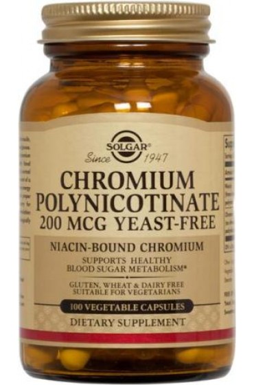 Chromium Polynicotinate 200 mcg Vegetable Capsules (100)