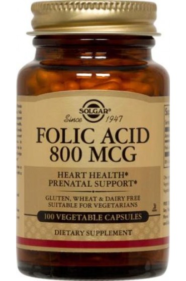 Folic Acid 800 mcg Vegetable Capsules  (100)