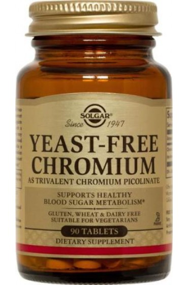Yeast Free Chromium Tablets 100 mcg (as Trivalent Chromium Picolinate) (90)