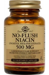 No-Flush Niacin 500 mg Vegetable Capsules (Vitamin B3) (Inositol Hexanicotinate)  (100)