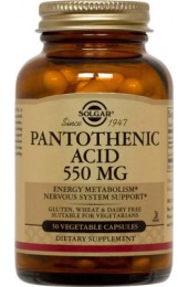 Pantothenic Acid 550 mg Vegetable Capsules  (100)