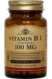 Vitamin B1 (Thiamin) 100 mg Vegetable Capsules  (100)