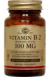 Vitamin B2 (Riboflavin) 100 mg Vegetable Capsules (100)