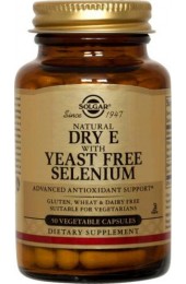 Dry Vitamin E with Yeast-Free Selenium Vegetable Capsules (100)