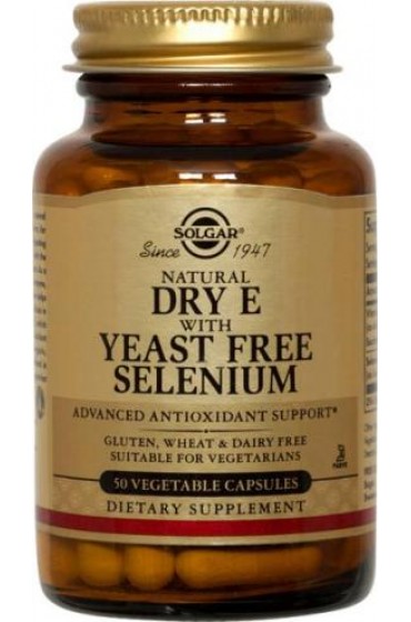 Dry Vitamin E with Yeast-Free Selenium Vegetable Capsules (50)