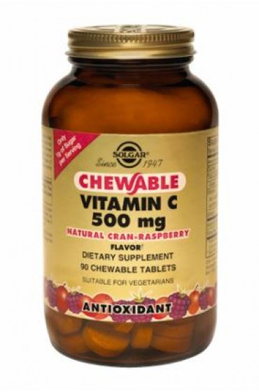 Vitamin C 500 mg Chewable Tablets - Cran Raspberry Flavor (90)