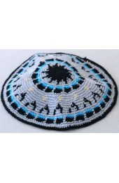 Grey, Black, and Blue Knitted Design