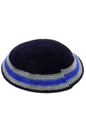 Blue Grey Kippah Knit